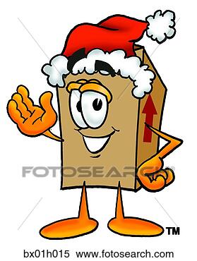 Clipart - caixa,  santa. 
fotosearch - busca 
de ilustrações 
clipeart e desenhos
