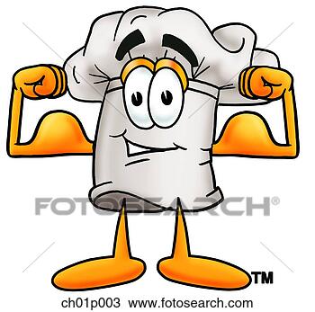 Clipart - chef hat flexing 
muscles. fotosearch 
- search clipart, 
illustration, 
drawings and vector 
eps graphics images