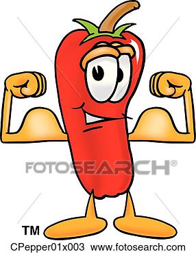 Klipart - kırmızı biber, 
biber, büküyor, 
muscles. fotosearch 
- klipart İlüstrasyon, 
çizimler ve görüntüler 
ara