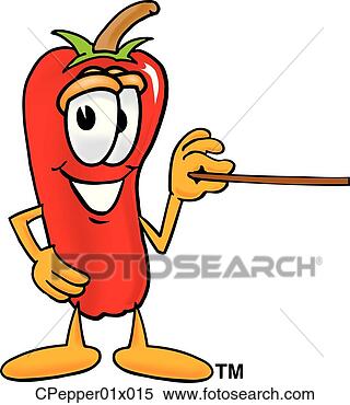Clipart - pimentão,  pimenta, 
 ponteiro. fotosearch 
- busca de ilustrações 
clipeart e desenhos