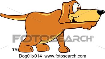 Clipart - cão,  apontar. 
fotosearch - busca 
de ilustrações 
clipeart e desenhos