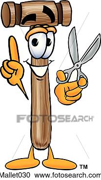 Clipart - mallet with scissors. 
fotosearch - search 
clipart, illustration, 
drawings and vector 
eps graphics images