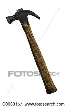 Picture - a wooden handled 
hammer silhouetted 
on a white background. 
fotosearch - search 
stock photos, 
pictures, images, 
and photo clipart