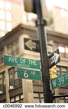 Stock Photo - avenue of the 
americas and 39th 
street signs in 
manhattan. fotosearch 
- search stock 
photos, pictures, 
images, and photo 
clipart