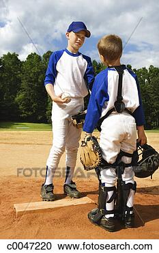 Stock Photography - catcher and pitcher 
talking. fotosearch 
- search stock 
photos, pictures, 
images, and photo 
clipart