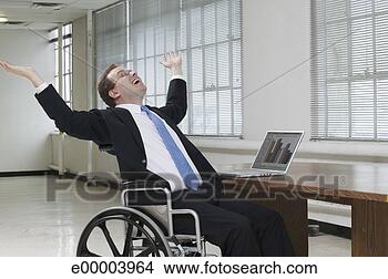 Stock Photo - happy businessman 
in wheelchair. 
fotosearch - search 
stock photos, 
pictures, images, 
and photo clipart