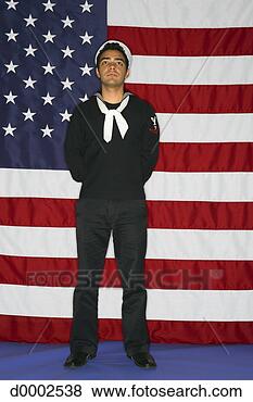 Stock Photo - sailor and american 
flag. fotosearch 
- search stock 
photos, pictures, 
images, and photo 
clipart