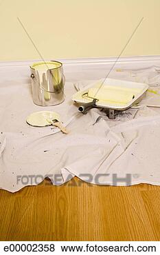 Stock Photo - painter cloth 
and supplies in 
room. fotosearch 
- search stock 
photos, pictures, 
images, and photo 
clipart