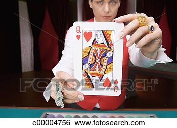 Stock Photo - dealer holding 
queen of hearts. 
fotosearch - search 
stock photos, 
pictures, images, 
and photo clipart