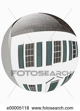 Stock Photo - fish-eye view 
of miniature house. 
fotosearch - search 
stock photos, 
pictures, images, 
and photo clipart