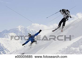 Stock Image - struggling downhill 
skiers. fotosearch 
- search stock 
photos, pictures, 
images, and photo 
clipart