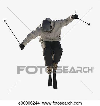 Banco de Imagem - homem,  esquiando. 
fotosearch - busca 
de fotos, imagens 
e clipart