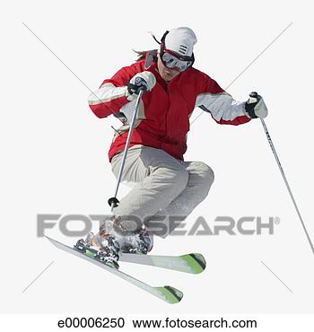Arquivo de Fotografias - homem,  esquiando. 
fotosearch - busca 
de fotos, imagens 
e clipart