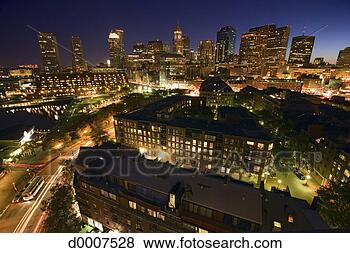 Banco de Imagem - aéreas,  vista, 
 centro cidade, 
 boston. fotosearch 
- busca de fotos, 
imagens e clipart