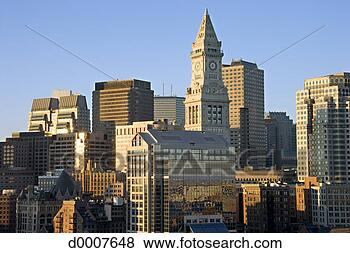 Banco de Imagem - centro cidade, 
 boston,  skyline. 
fotosearch - busca 
de fotos, imagens 
e clipart