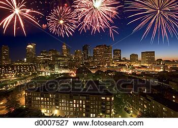 Foto - fogos artifício, 
 boston,  skyline. 
fotosearch - busca 
de fotos, imagens 
e clipart