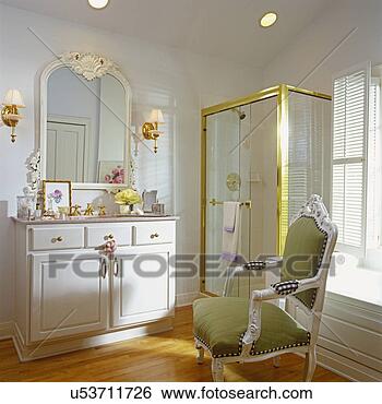 落, 在中, 怀特, 胸部, 怀特, 墙壁, 玻璃, 阵雨, 出售