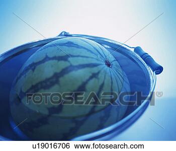 创意设计图片在线 - 全部, 西瓜, 在中, 水的水桶