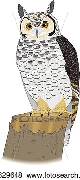 Clip Art - great horned owl. 
fotosearch - search 
clipart, illustration, 
drawings and vector 
eps graphics images