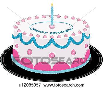 Clip Art - anivers&aacute;rio,   bolo. fotosearch  - busca de ilustra&ccedil;&otilde;es  clipeart e desenhos