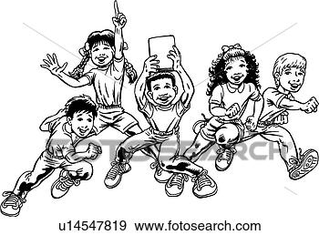 Clip Art - action kids. fotosearch 
- search clipart, 
illustration, 
drawings and vector 
eps graphics images