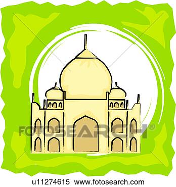 Clipart - remain, architecture,  islam, india,  sightseeing, taj  mahal, nation.  fotosearch - search  clipart, illustration,  drawings and vector  eps graphics images