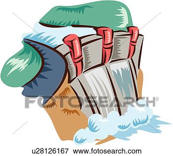 Clip Art of Dam u28126167 - Search Clipart, Illustration Posters
