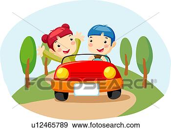 Clip Art - car, vacation, 
two men, driving, 
traveling. fotosearch 
- search clipart, 
illustration, 
drawings and vector 
eps graphics images