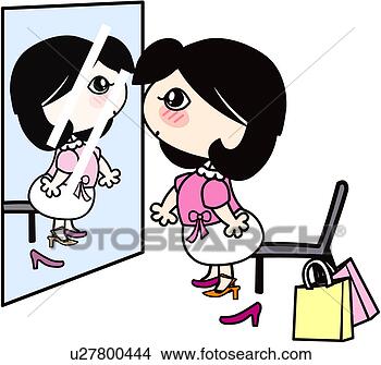 Clipart - looking, clothes 
shop, trying, 
looking in mirror, 
shop mirror, dress. 
fotosearch - search 
clipart, illustration, 
drawings and vector 
eps graphics images