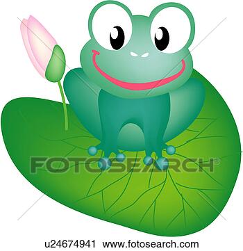 Flower Frogs on Royalty Free Clip Art   Two Pink Lotus Flowers Floating With Lilypads