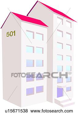 Clip Art - dwelling,  apartment
house,  residing,
block of flats,
apartment. fotosearch
- search clipart,
illustration,
drawings and vector
eps graphics images