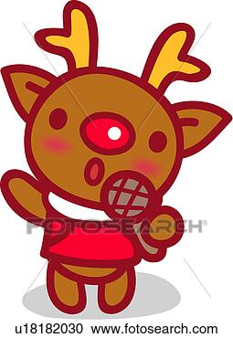 Clipart - red nosed reindeer, 
 animal,  reindeer, 
 x-mas,  christmas, 
 rudolph. fotosearch 
- search clipart, 
illustration, 
drawings and vector 
eps graphics images