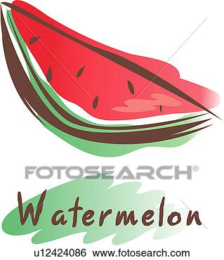 Clip Art - fruta,  ícone, 
 plantas,  planta, 
 melancia. fotosearch 
- busca de ilustrações 
clipeart e desenhos