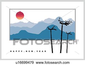 Clip Art - card,  new year's 
card,  happy new 
year,  new years, 
 new year. fotosearch 
- search clipart, 
illustration, 
drawings and vector 
eps graphics images