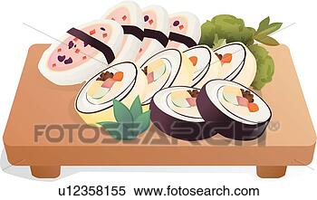 Clipart - food icon, icons, 
roll, kimbab, 
flour-based meals, 
snack, icon. fotosearch 
- search clipart, 
illustration, 
drawings and vector 
eps graphics images