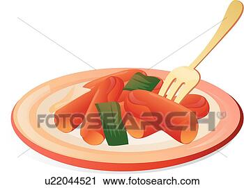 Clipart - fork,  icons, 
 green onions, 
 green onion, 
 flour-based meals, 
 food. fotosearch 
- search clipart, 
illustration, 
drawings and vector 
eps graphics images