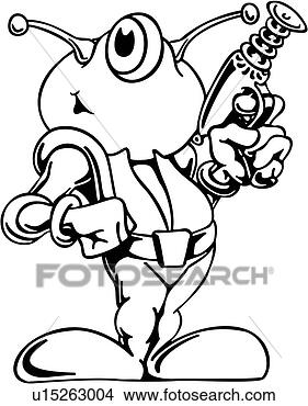Clipart - alien, cartoon, 
gun, ray gun, 
raygun, science 
fiction, wacky. 
fotosearch - search 
clipart, illustration, 
drawings and vector 
eps graphics images