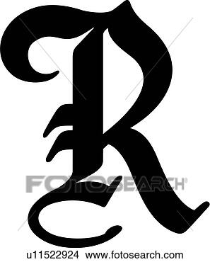 Clipart of , alphabet, old english, capital, letter, lettered, r, uppercase, u11522924 - Search ...