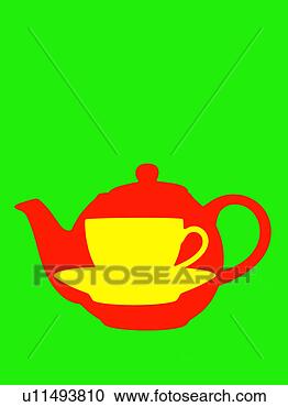 Arquivo de Fotografias - bule,  chávena. 
fotosearch - busca 
de fotos, imagens 
e clipart