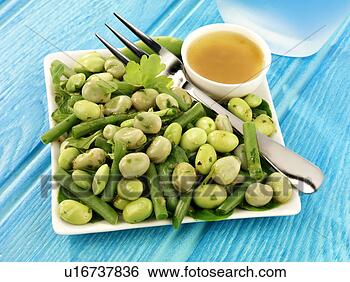 Banco de Imagem - soya,  verde, 
 feijão,  salada, 
 vinaigrette, 
 salada,  vestindo. 
fotosearch - busca 
de fotos, imagens 
e clipart