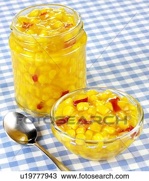 Banco de Imagem - sweetcorn,  relish, 
 sem,  etiqueta, 
 non,  exclusivo. 
fotosearch - busca 
de fotos, imagens 
e clipart