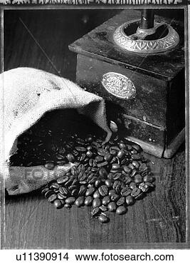 Banco de Imagem - café,  moedor, 
 feijões,  b/w. 
fotosearch - busca 
de fotos, imagens 
e clipart