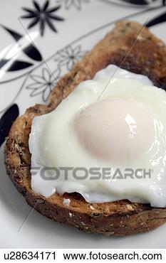 Arquivo de Fotografia - escalfado,  ovo, 
 marrom,  pão. 
fotosearch - busca 
de fotos, imagens 
e clipart
