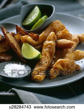 Banco de Imagem - peixe,  goujons, 
 chunky,  lascas, 
 receita. fotosearch 
- busca de fotos, 
imagens e clipart