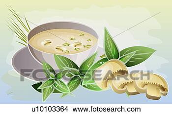 Arquivos de Ilustração - close-up,  tigela, 
 cogumelo,  sopa, 
 cogumelos. fotosearch 
- busca de ilustrações 
clipeart e desenhos