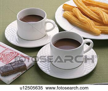 Banco de Imagem - churros with, 
 chocolate. fotosearch 
- busca de fotos, 
imagens e clipart