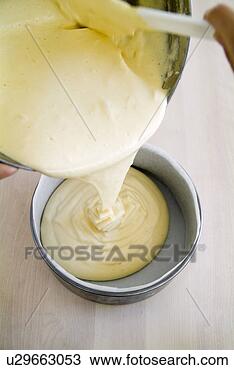 Stock Photo - pouring dough 
into a cake pan. 
fotosearch - search 
stock photos, 
pictures, images, 
and photo clipart