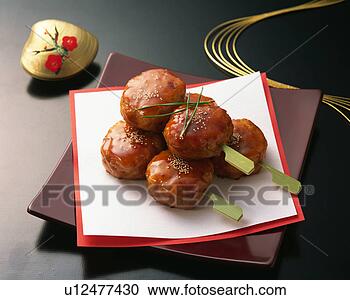 Stock Photography - meat ball teriyaki. 
fotosearch - search 
stock photos, 
pictures, images, 
and photo clipart