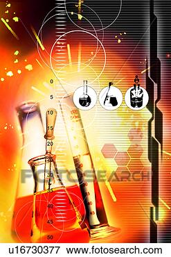Stock Illustration - beakers superimposed 
on an orange background. 
fotosearch - search 
clipart, illustration, 
drawings and vector 
eps graphics images