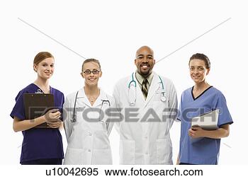 Banco de Imagem - retrato,  africano-americano, 
 homem,  caucasiano, 
 mulheres,  médico. 
fotosearch - busca 
de fotos, imagens 
e clipart